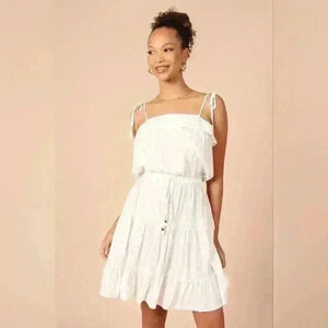 Petal+Pup Women's Twist Tie Shoulder Mini Dress White Size M #179